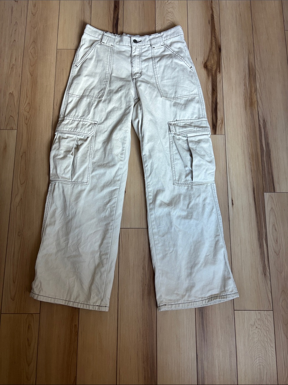 RSQ Off-White Cargo Pants with Utility Pockets